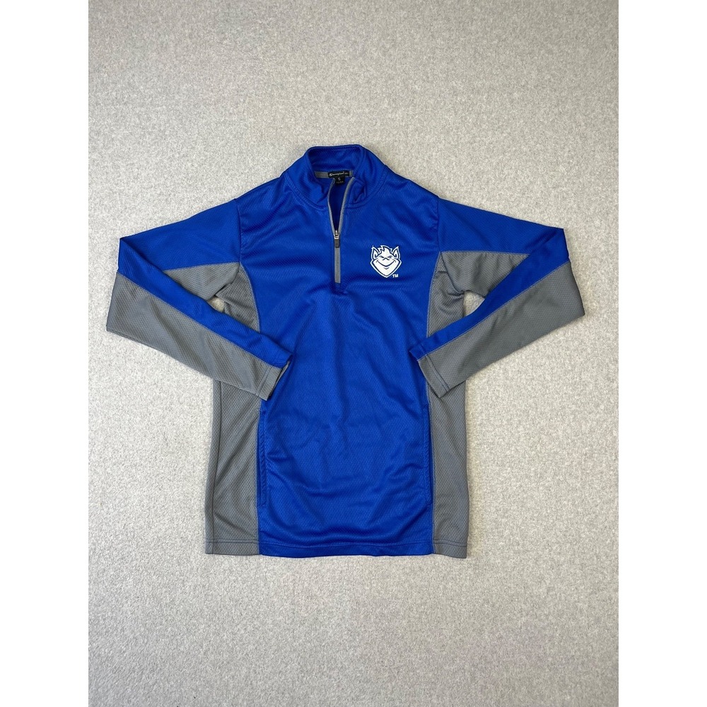 St Louis University Billikens Pullover Adult S Blue Gray 1/4 Zip Champion